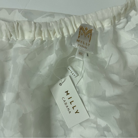 MILLY White Dominique Burnout Floral Cover-up Maxi Dress (Size M/L) - Picture 12 of 13